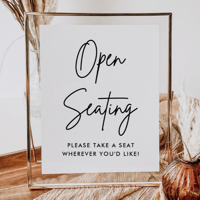 Minimalistiskt, öppet sätesskylt, hitta ditt säte poster (Skapare uppladdad)