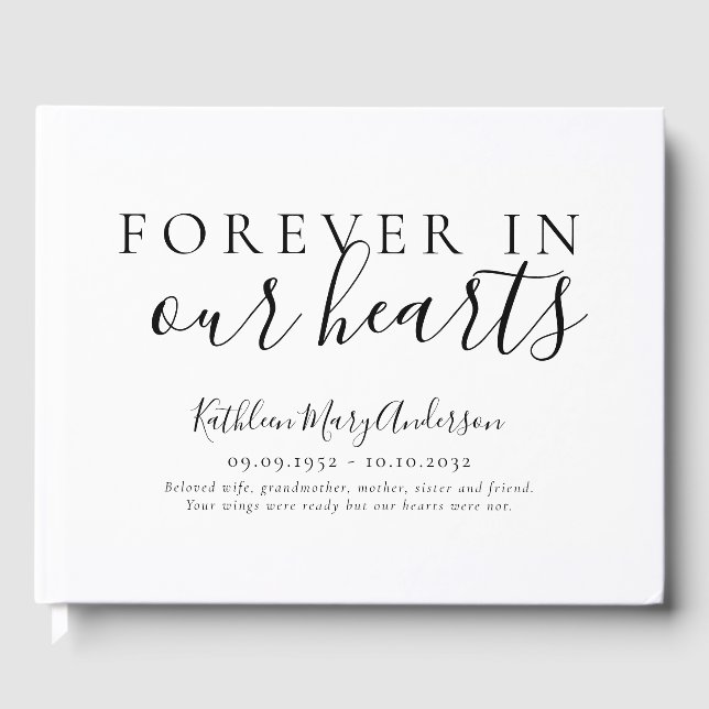 Minimalistiskt överhuvud i vår minnesstund gästböcker (Framsida)