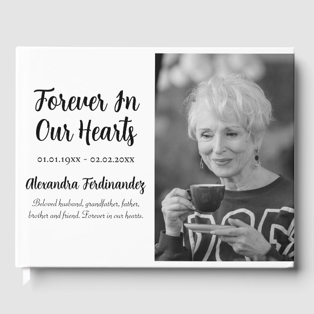 Minimalistiskt överhuvud i våra hjärtefoto gästböcker (Framsida)