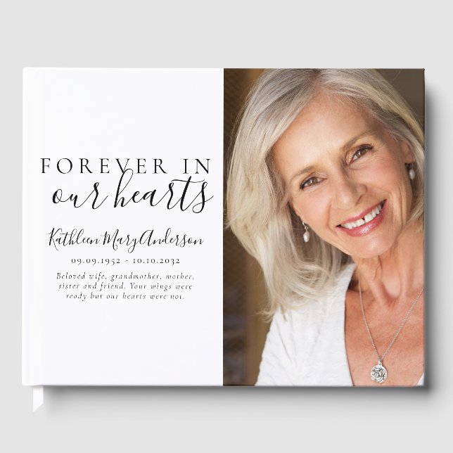 Minimalistiskt överhuvud i våra hjärtefoto gästböcker (Framsida)