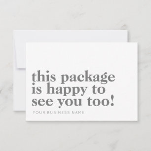 Minimalistiskt Paket Lycklig för att se ditt Grått Tack Kort