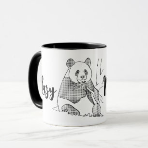 Minimalistiskt Panda Lazy Morgon Mugg