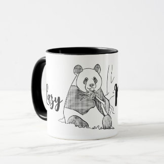 Minimalistiskt Panda Lazy Morgon Mugg