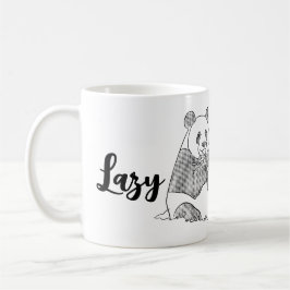 Minimalistiskt Panda Lazy Morgon Mugg