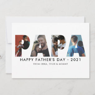 Minimalistiskt PAPPA Photo Collage Lycklig Fars da Kort