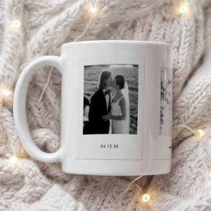 Minimalistiskt par 3 Polaroid-foton Bröllop Kaffemugg