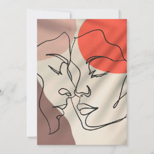 Minimalistiskt par av abstrakt former på en rad Te Julkort