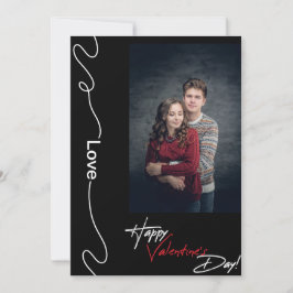 Minimalistiskt par av Valentines day, foto, rött o Julkort