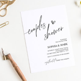 Minimalistiskt par-baby shower-inbjudan inbjudningar
