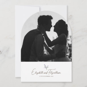 Minimalistiskt Par Hand i Hand Line Art Photo Inbjudningar