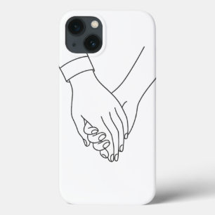 Minimalistiskt par med Händer telefonväska - linje