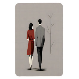 Minimalistiskt par som går tillsammans Modern linj Magnet