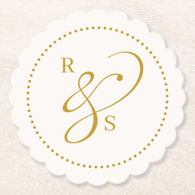Minimalistiskt Parmonogram Underlägg Papper (Framsida)