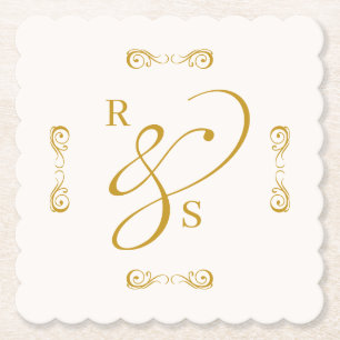 Minimalistiskt Parmonogram Underlägg Papper