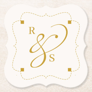Minimalistiskt Parmonogram Underlägg Papper