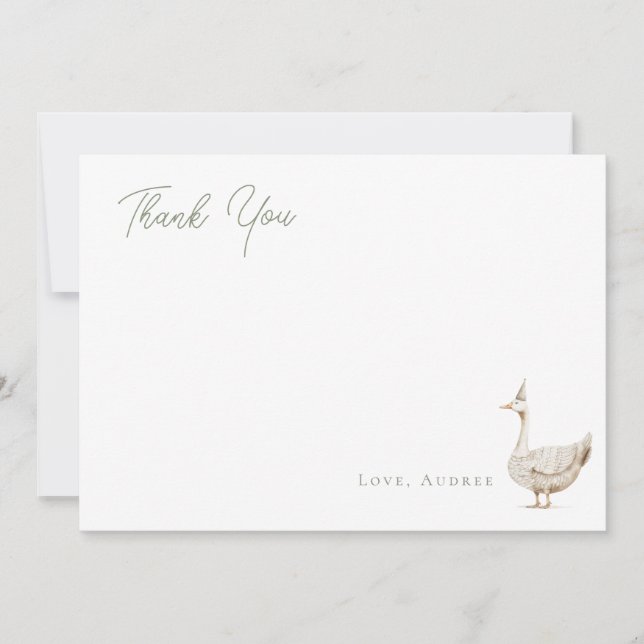 Minimalistiskt Party Goose Birthday Flat Tack Kort (Framsida)