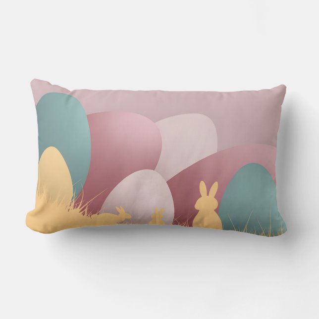 Minimalistiskt Påsk Elegance Lumbarkudde (Framsida)