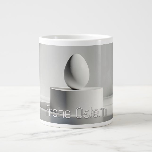 Minimalistiskt påskägg på modern piedestal jumbo mugg (Framsidan)