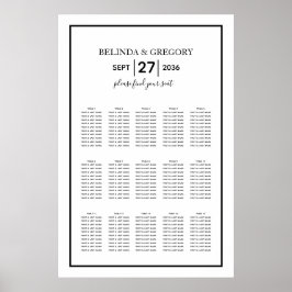 Minimalistiskt passagerardiagram för svart vitt Br Poster