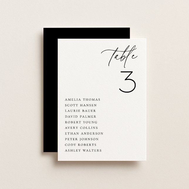 Minimalistiskt passagerarkort för Bröllop Bord Inbjudningar (Skapare uppladdad)