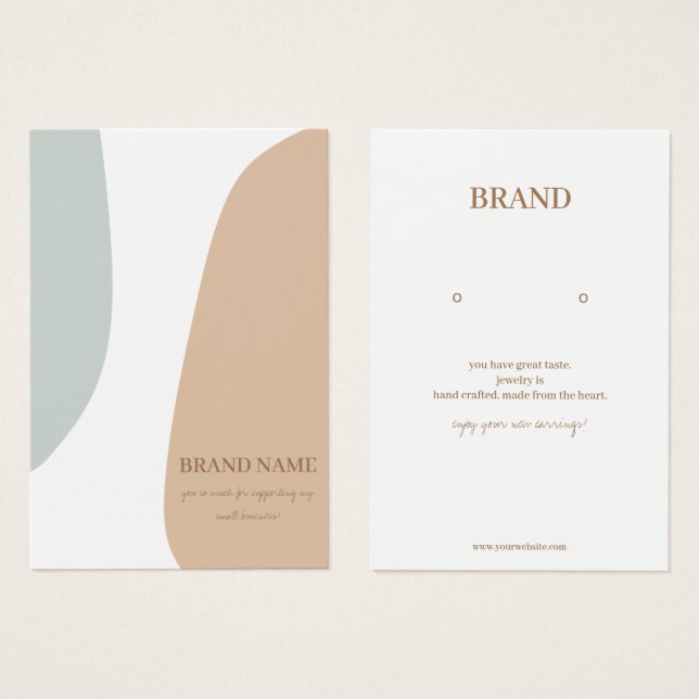Minimalistiskt Pastel Jewelry Earring Visning Card Visitkort (Framsida & baksida)