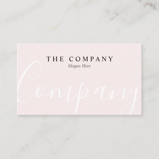 Minimalistiskt Pastel Rosa Typography-Affärskort Visitkort (Framsida)