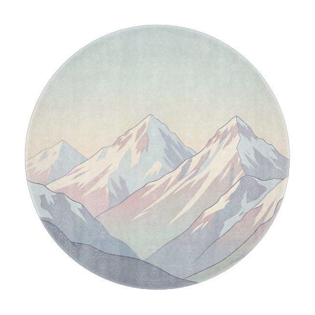 Minimalistiskt pastellfärgat bergslandskap (Framsidan)