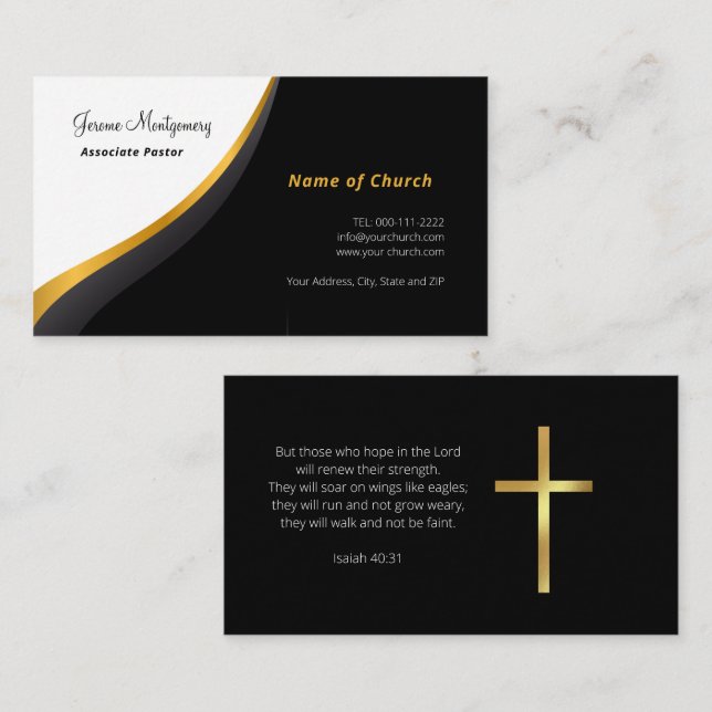 Minimalistiskt Pastor-Affärskort Visitkort (Fram/baksida)