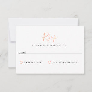 Minimalistiskt Peach Bellini-Bröllop OSA kort