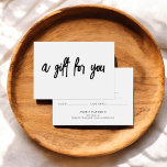 Minimalistiskt penselskript vitt visitkort<br><div class="desc">Giftintyg.</div>