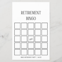 Minimalistiskt Pension-bingokort Flygblad