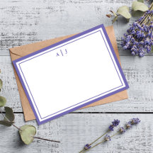 Minimalistiskt Periwinkle 2 Gräns Monogram