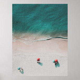 Minimalistiskt persiko- och oceanfoto poster