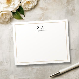 Minimalistiskt personlig i monogram anteckningskort