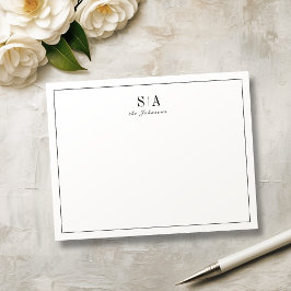 Minimalistiskt personlig i monogram anteckningskort