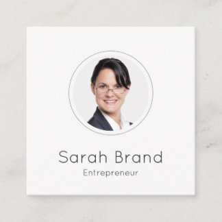 Minimalistiskt personligt foto fyrkantigt visitkort