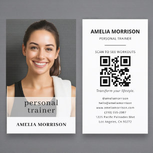 Minimalistiskt personligt utbildare QR-kodfoto Visitkort