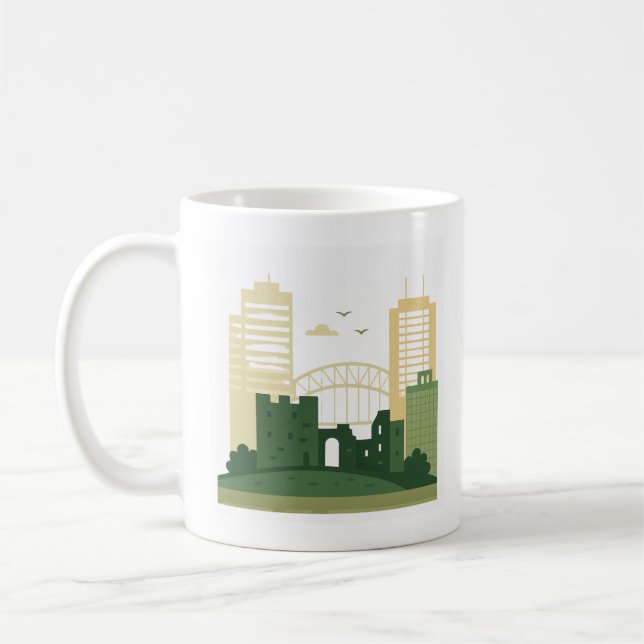 Minimalistiskt Piel Castle Mugg - historiskt gift  (Vänster)