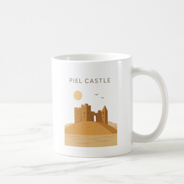 Minimalistiskt Piel Castle Mugg - historiskt gift  (Höger)