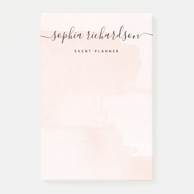 Minimalistiskt plan |  vattenfärg och skript post-it block (Framsida)