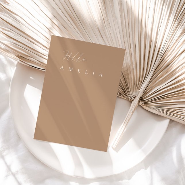 Minimalistiskt platt blankat Bord-gästkort (Minimalist Tan Flat Blank Table Guest Place Card)