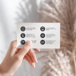 Minimalistiskt, platt tackkort för cookie visitkort