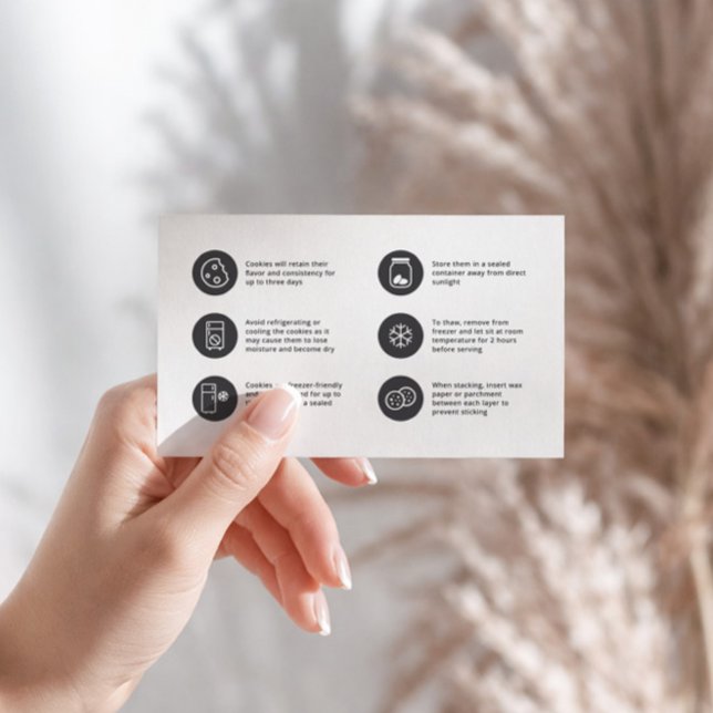 Minimalistiskt, platt tackkort för cookie visitkort (Skapare uppladdad)