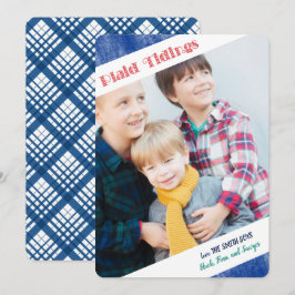 Minimalistiskt Play 1 eller 2-fotokort för Helgdag Julkort