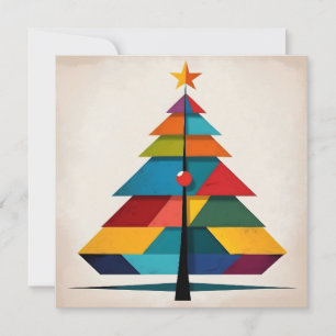 Minimalistiskt pop Art Geometric Julgran Julkort