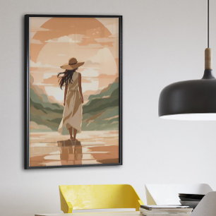 Minimalistiskt Poster av kvinnligt promenadsespel