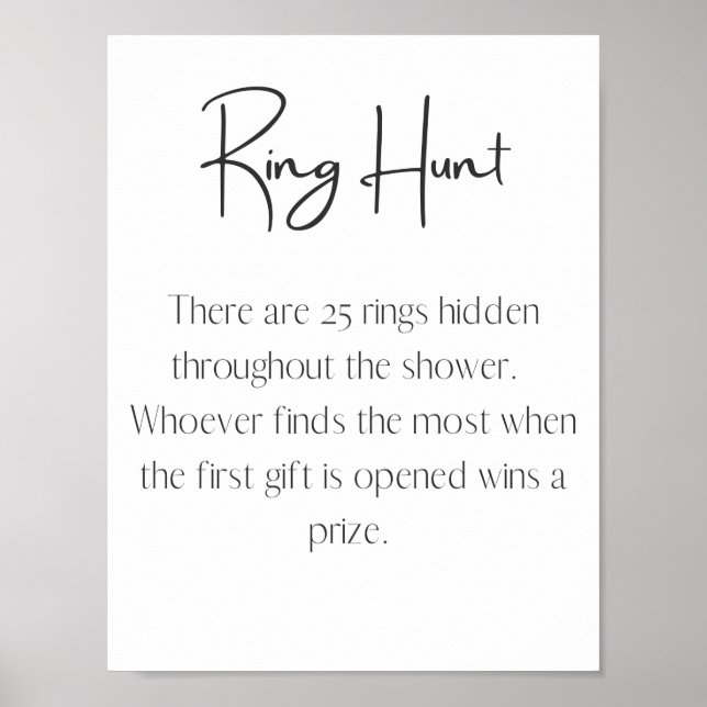 Minimalistiskt Poster av Ring Hunt-spel (Framsidan)