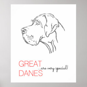 Minimalistiskt Poster i Great dane