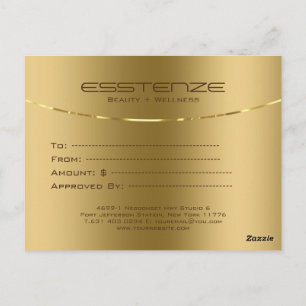 Minimalistiskt presentkort för faux guld struktur vykort