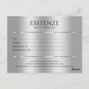 Minimalistiskt presentkort för faux silver struktu vykort